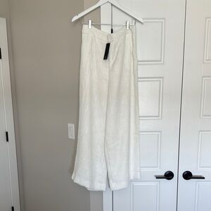 Flowey Elegant White Wide-Leg Pants & Top Set